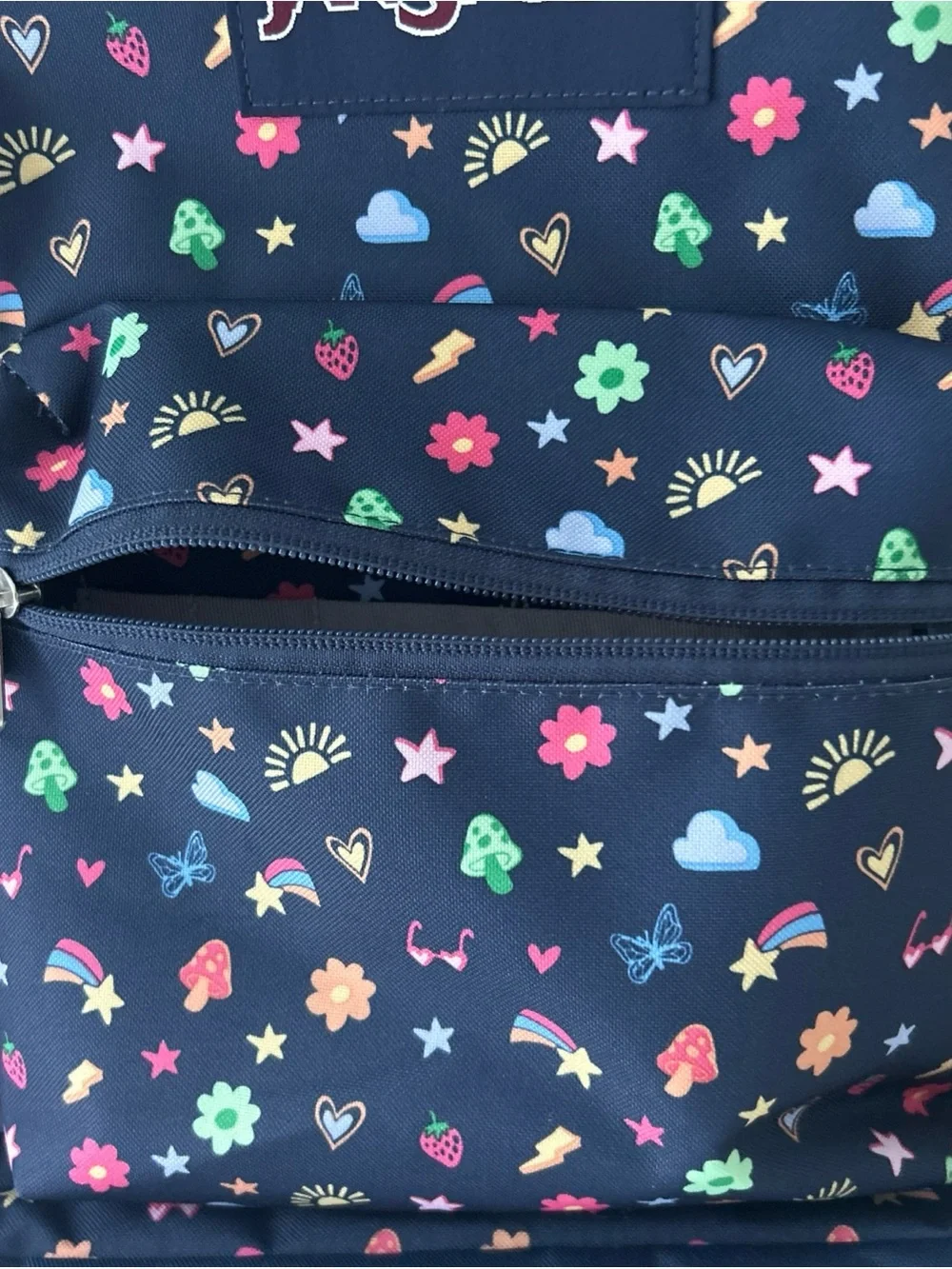 17” JanSport Kids' Navy Rainbow Icons Electric Backpack Like New WOT - Picture 4 of 16